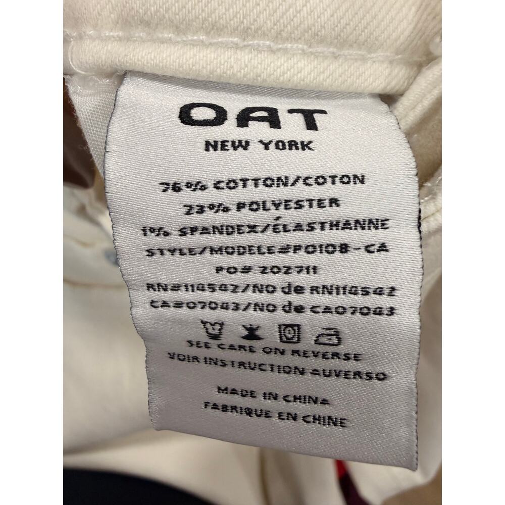 OAT New York Cream Straight Leg Jeans Women's 2/26 Cotton Stretch - Picture 4 of 7